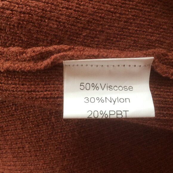 Terra Cotta Long Sleeve Waist Tie Boho Long Duster Sweater w/Pockets Size Medium - Picture 4 of 5